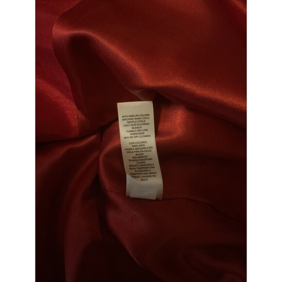 Chico’s Women’s 2 US L Shantung Short Jacket Bright Holiday Red 3/4 Sleeve - Picture 8 of 13